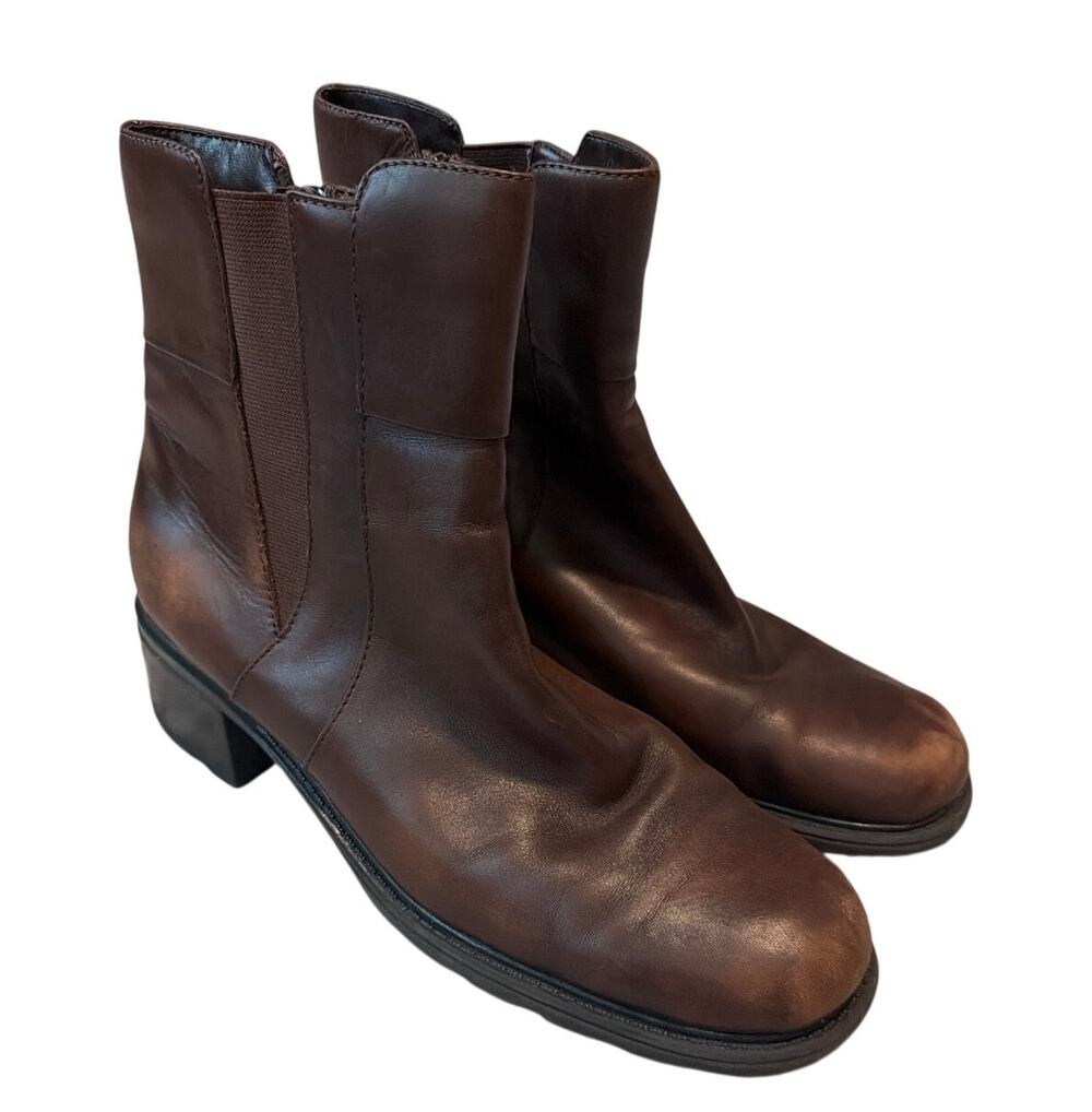 Covington Daley Women's Brown Leather Side-Zip Ankle Boots - Size 10M